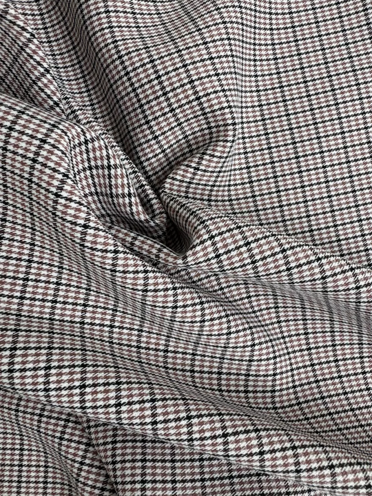 Костюмная принт клетка, теракот/черный NATASHA