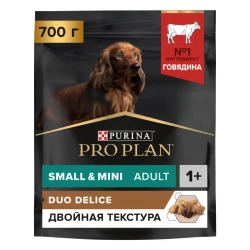 Pro plan duo delice small mini сухой корм для взрослых собак мелких и карликовых пород с говядиной - 700 г