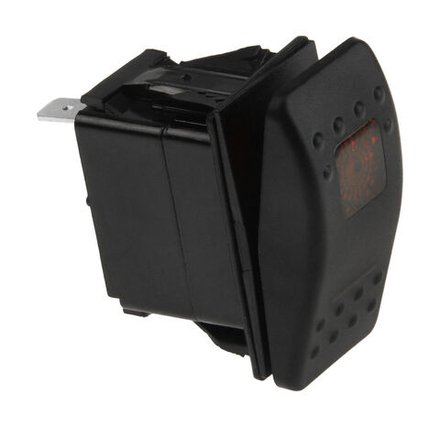 Переключатель двухпозиционный (ON)-ON 12В/20А 4Р с подсветкой без фиксации 1 положения