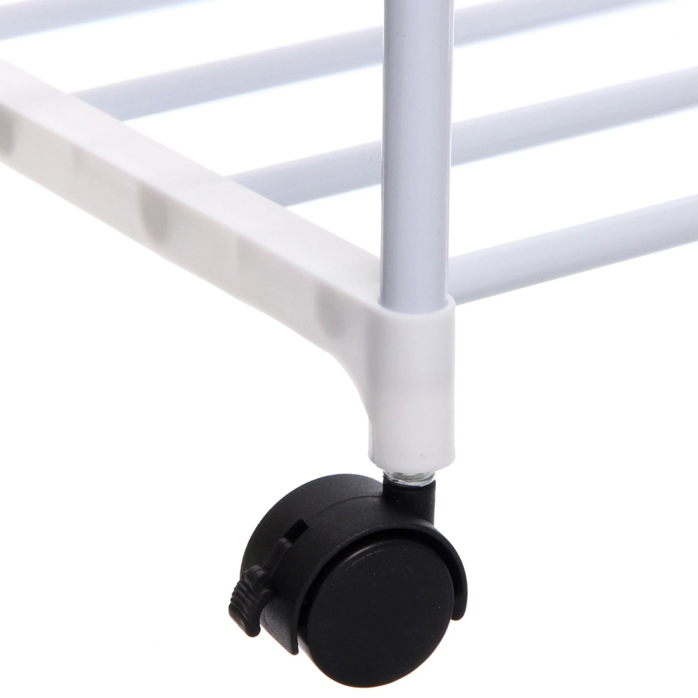 Вешалка гардеробная напольная на колёсах с блокировкой двойная «ПЕРФЕКТХАУС», цвет белый, нагрузка до 15 кг, 57.5*30*115см