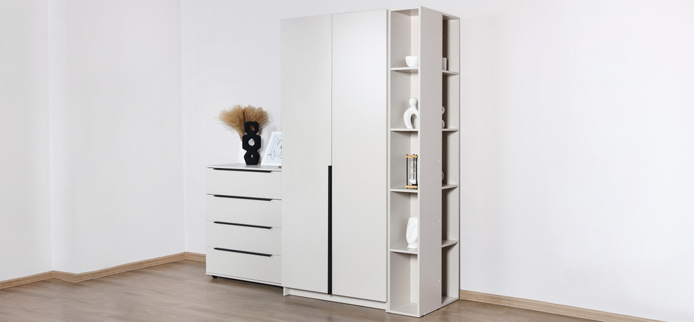 Рим 90 шкаф распашной 2Д+ящики 01 Кашемир