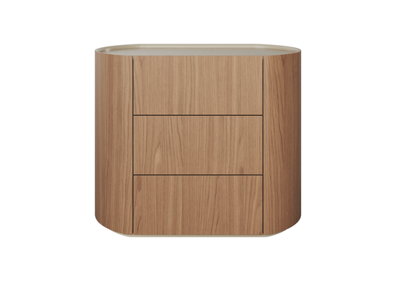 Комод Lagom 3 ящика ширина 90 см (натуральный дуб, молочный)