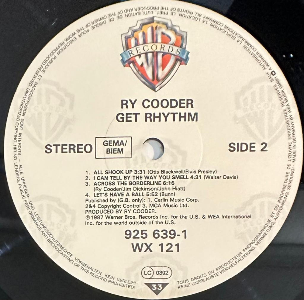 Ry Cooder- Get Rhythm (Германия 1987г.)