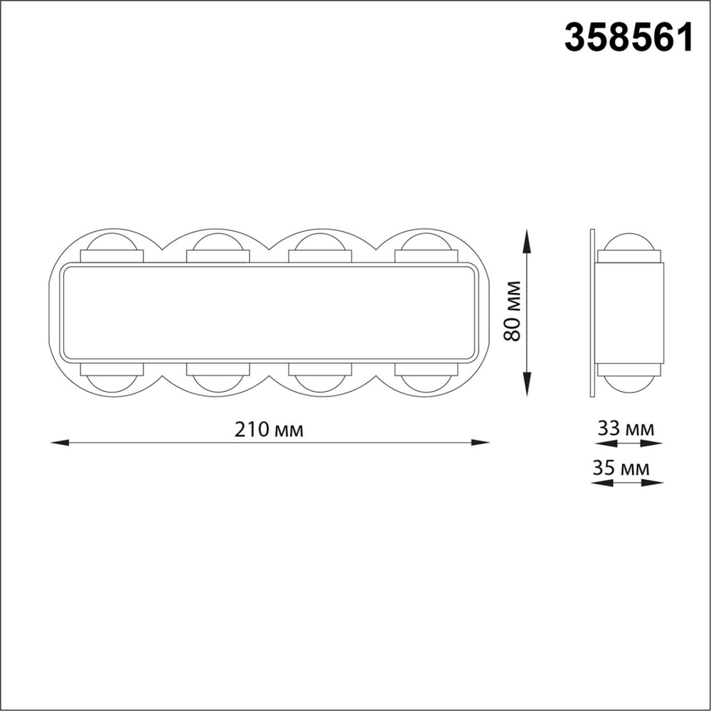 358561 STREET NT21 734 темно-серый Ландшафтный настенный светильник IP54 LED 4000K 8W 85-265V CALLE
