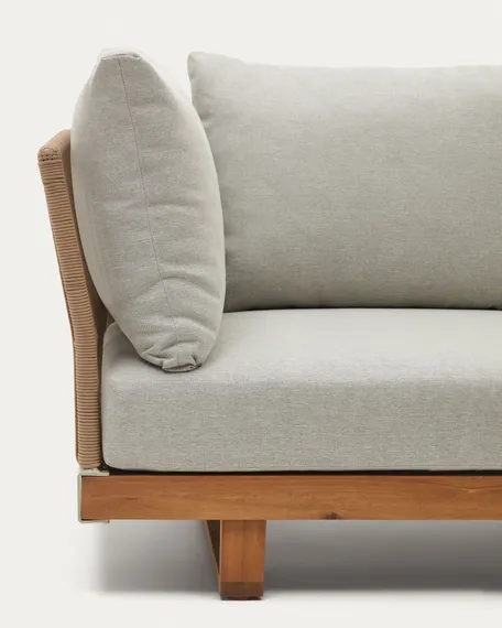 Комплект уличной мебели Raco из массива акации, 5-местный угловой диван и журнальный столик