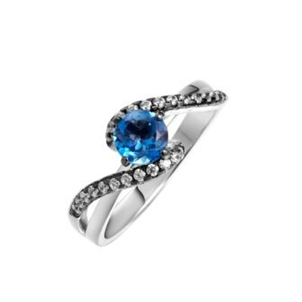 Кольцо из серебра с топазами