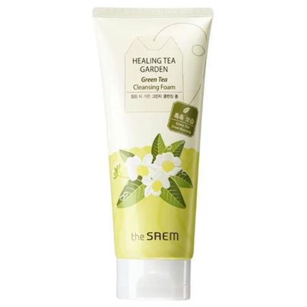 The Saem Healing Tea Garden Green Tea Cleansing Foam пенка увлажняющая очищаюшая с экстрактом зеленого чая