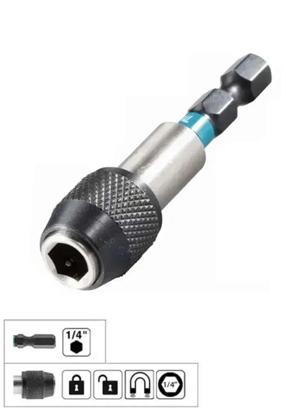 Makita E-08791 Ударная магнитная втулка 60 мм 1/4" шестигранный адаптер держатель бит с длительным сроком службы аксессуары для электроинструмента