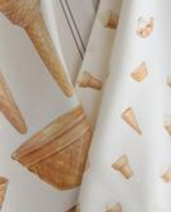 ZARA HOME НАБОР КУХОННЫХ ПОЛОТЕНЕЦ С ПРИНТОМ МОРОЖЕНОГО (2 ШТ.), ЖЕЛТЫЙ