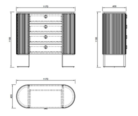 Комод Garda Decor Лучано (Luciano) 117*47*110 см
