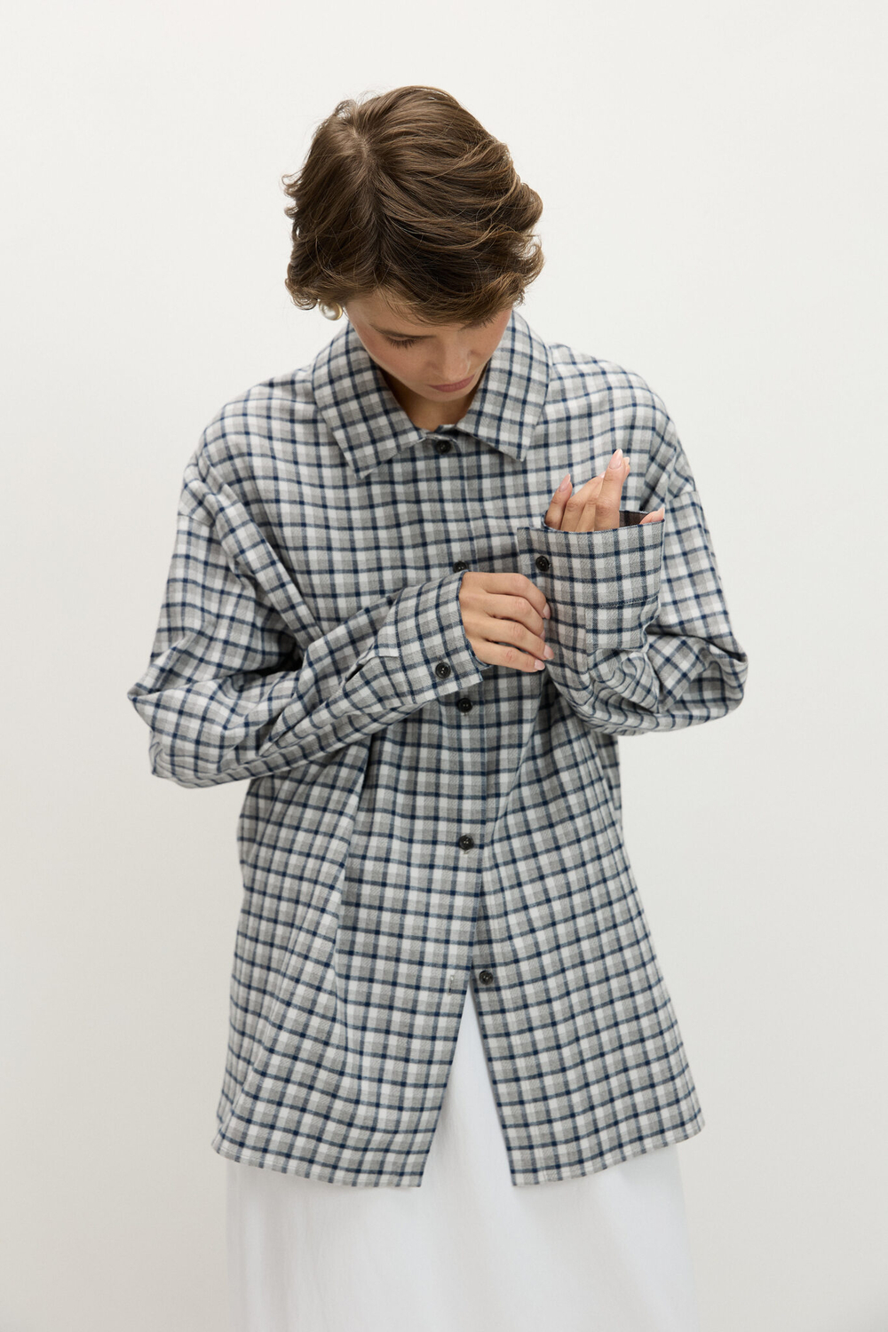 Рубашка из фланели мелкая клетка