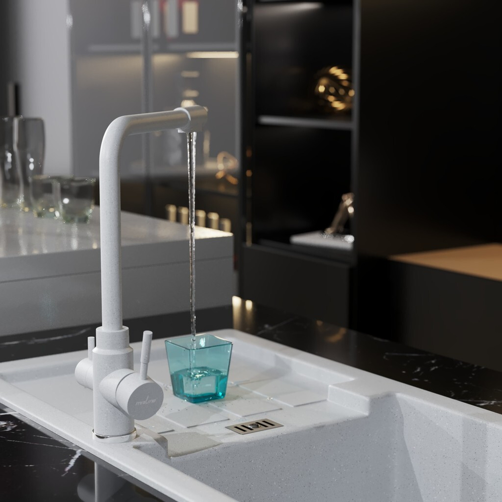 Смеситель для кухни 35к MIXLINE ML-GS13 (341) молоко с вых. для питьевого фильтра