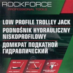 Домкрат подкатной гидравлический 5т (h min 96мм, h max 595мм),вес 49,50 RockFORCE RF-T815011L