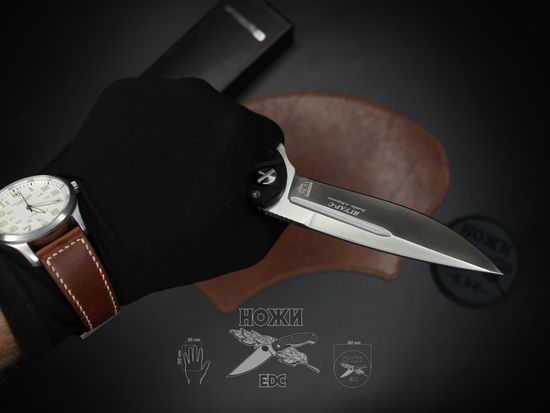 Складной нож НОКС Ягуар С 343-100406 c клинком из стали D2, рукоять G10