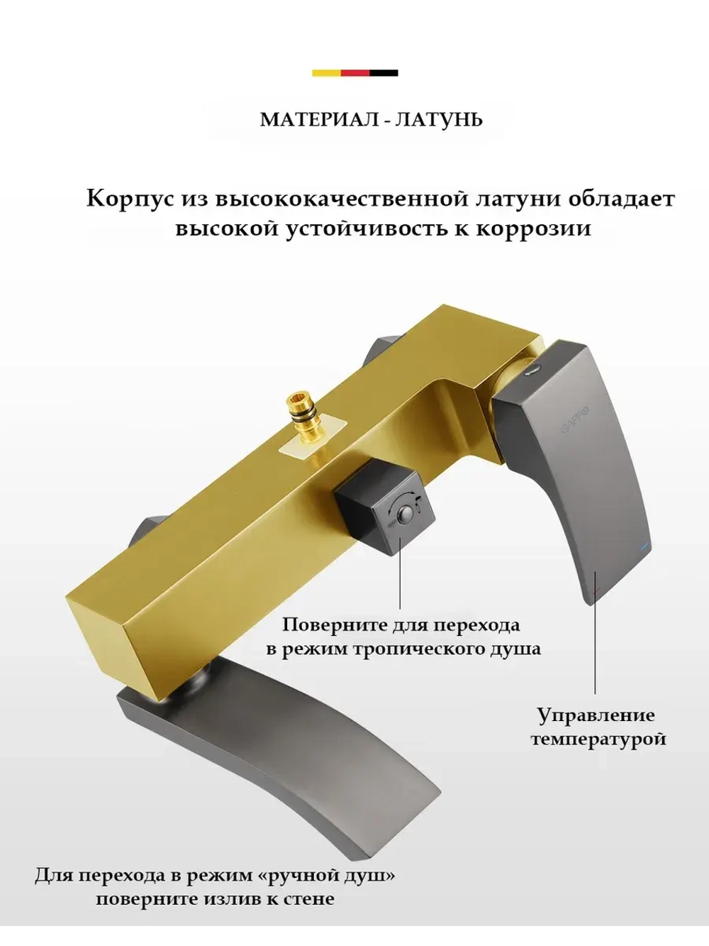 Душевая система с тропическим душем GAPPO G2407-9