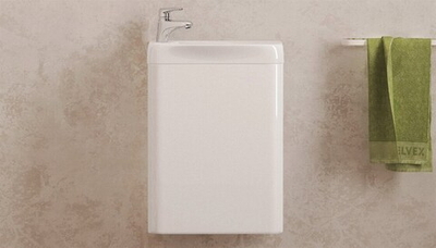 Тумба подвесная VELVEX Bio 40 белая с раковиной VELVEX Bio 40