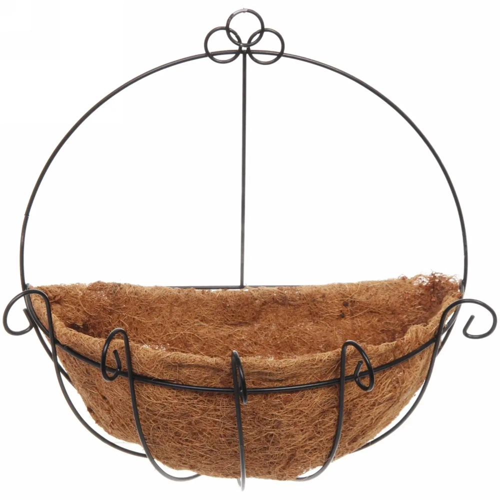 Кашпо для цветов 1,8л «Коковита» с кокосовым волокном, настенное d=30см ДоброСад