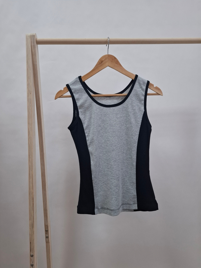 Майка Мк-403Х/серыймеланж-черный