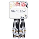 Резинки для волос НАБОР 3 шт., 0,2х14 см, с жемчужинами, чёрные, MONTE VITA, 457053
