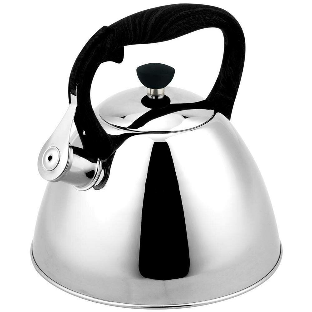 Чайник 3,5л нерж со свистком, черная ручка 7694-35RS