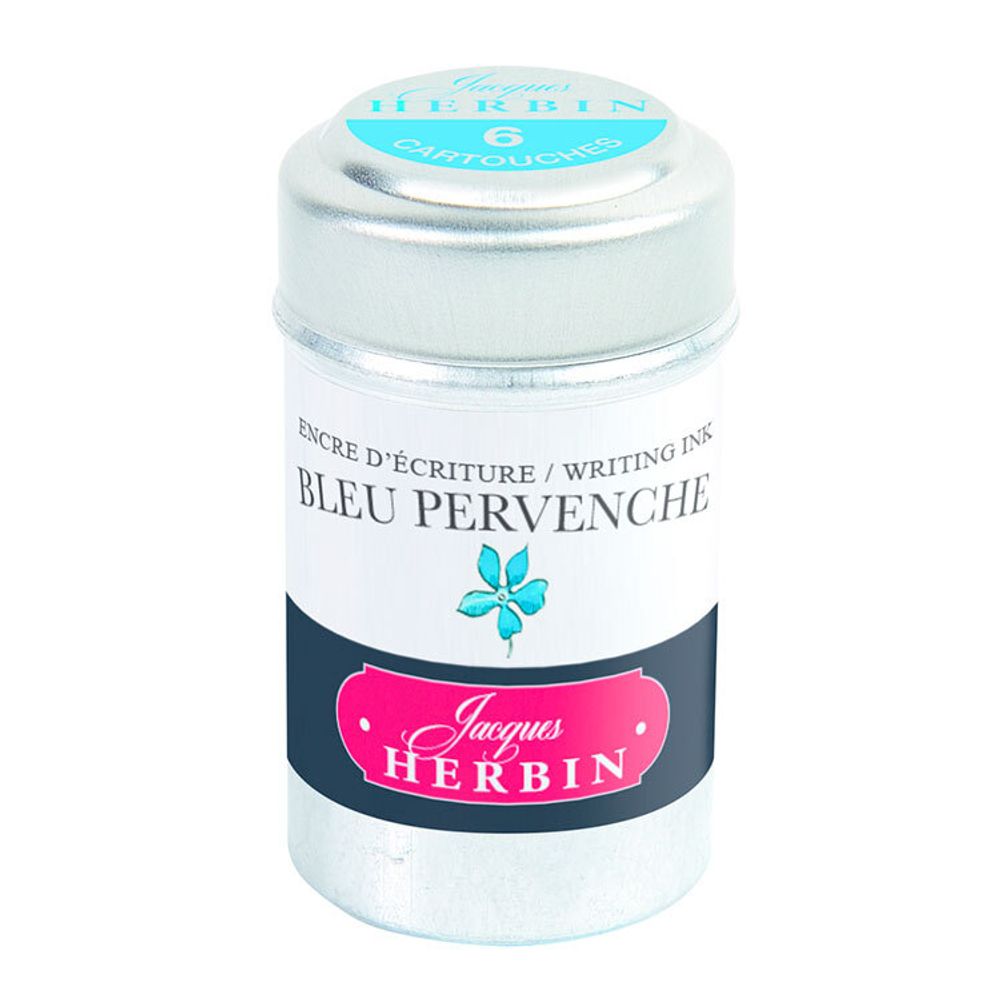 Картриджи для ручки Herbin Bleu pervenche голубые 6 шт (20113T)