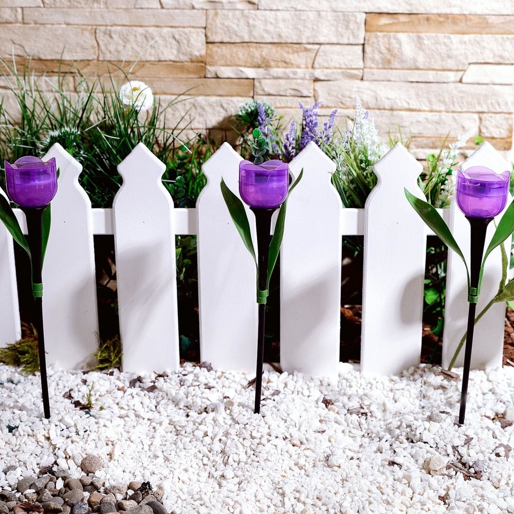 USL-C-453-PT305 PURPLE TULIP Садовый светильник на солнечной батарее Лиловый тюльпан. Белый свет. 1xLR аккумулятор в-к. IP44. TM Uniel.