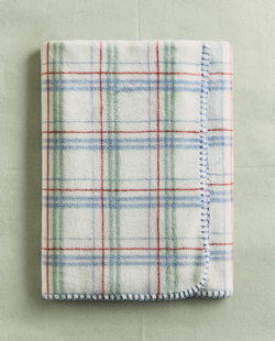 Zara Home плед детский из полиэстера, синий, в клетку, 70x100 см