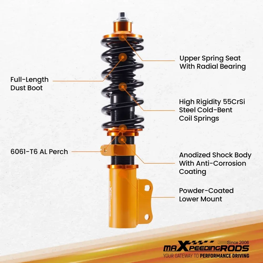 MaXpeedingrods Adjustable Coilovers Kits подходит для автомобиля Honda Fit 1st Gen Hatchback 2007-08
