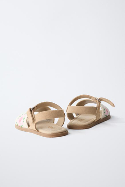 ZARA САНДАЛИИ-БОСОНОЖКИ КРЮЧКОМ, РАЗНОЦВЕТНЫЙ
