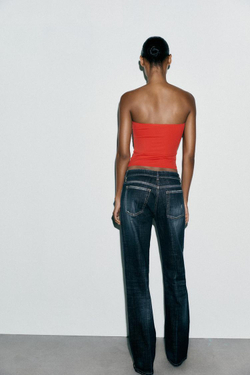 ZARA ТОП БАНДО ИЗ ПОЛИАМИДА, КРАСНЫЙ