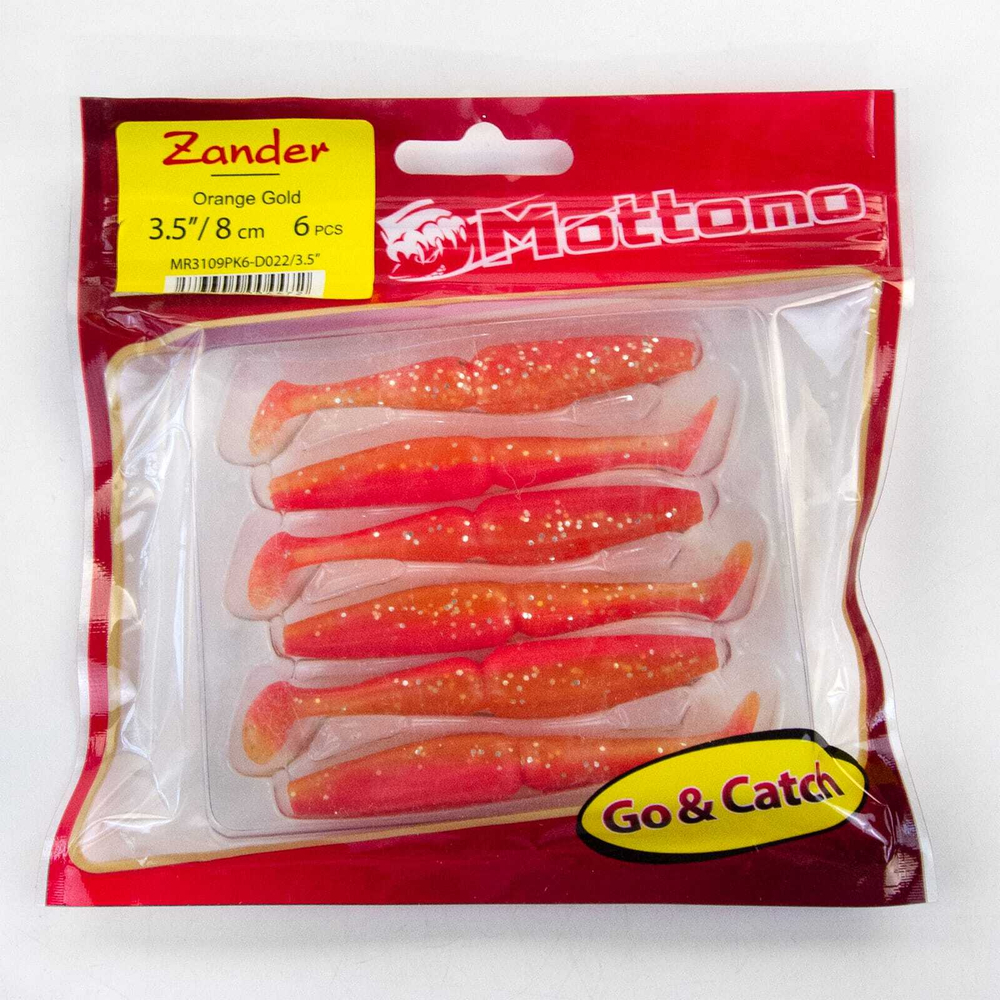 Виброхвост Mottomo Zander (80мм, 3.5гр), 6шт/уп