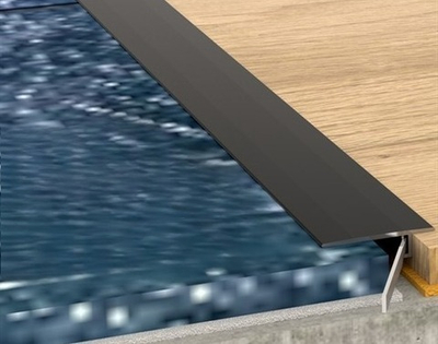 Порог алюминиевый Pro Design Doorstep 571 Черный анодированный (12 пружины в  комплекте) 2,7м