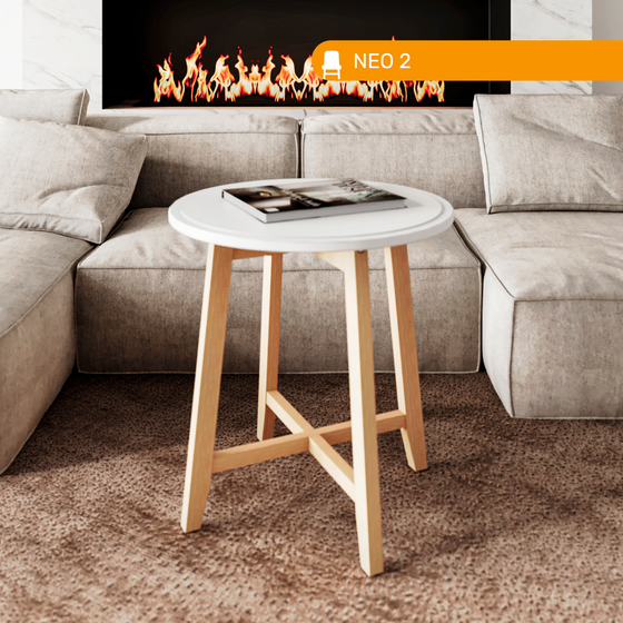 Стол журнальный NEO 2, цвет белый матовый / светлое дерево