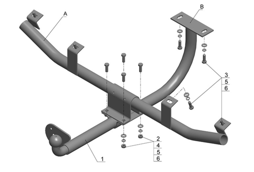 Фаркоп на ВАЗ 2123 (без электрики, паспорт/сертификат в комплекте) Автос.VAZ-23