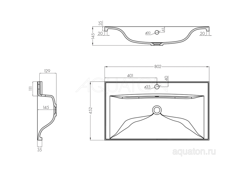 Раковина AQUATON Айрис 80 белая 1A722931AG010