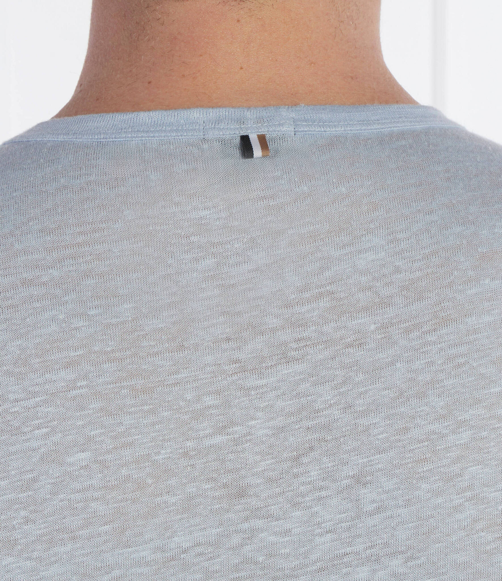 Льняная футболка Tiburt 456 BOSS BLACK - голубой(50511612)