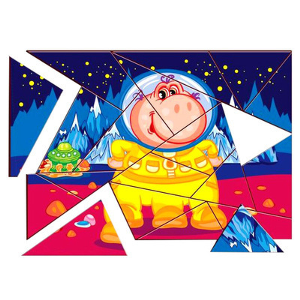 Головоломка"Многоугольники. Инопланетянин желтый"