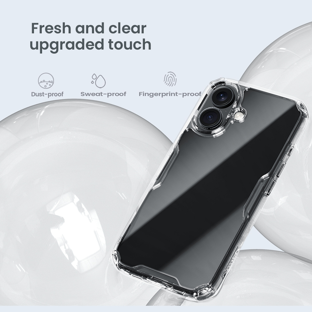 Усиленный прозрачный чехол от Nillkin для смартфона iPhone 16, серия Nature TPU Pro Case