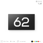 Табличка с номером 62 на дверь квартиры, для офиса, кабинета, аудитории, склада, черная 120х70 мм, Айдентика Технолоджи