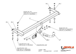 Фаркоп IMIOLA W.017 Volkswagen Vento 1992-1998(паспорт и сертификат в комплекте)(без электрики)