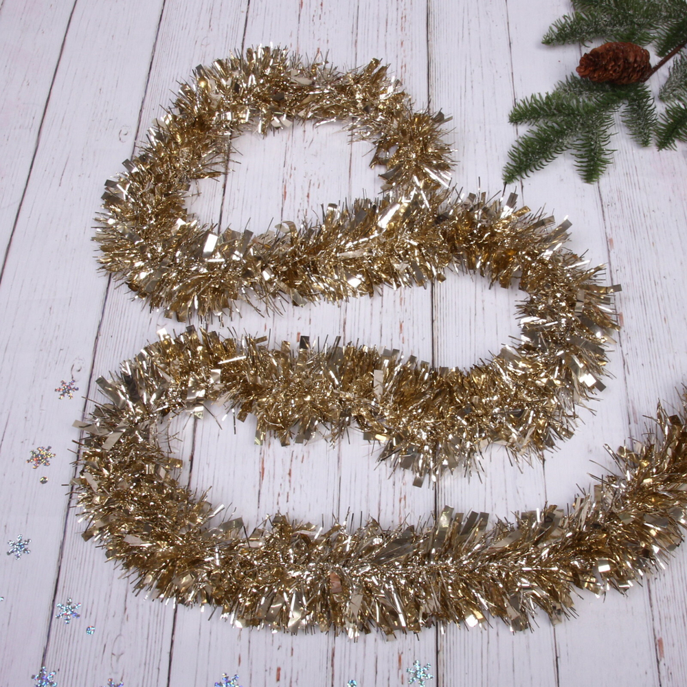 Мишура 2 м 9 см «Праздничное настроение», Шампань