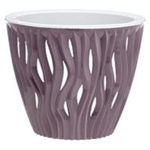 Кашпо для цветов пластиковое 3л d-19,5см «Вдохновение» Пыльная роза