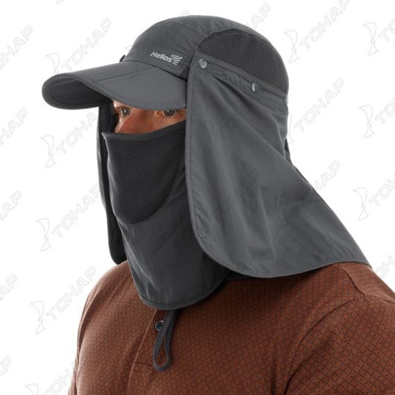 Бейсболка Helios с защитой шеи и лица (серый)