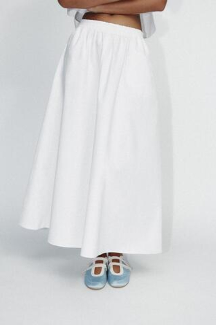 ZARA АТЛАСНЫЕ БАЛЕТКИ С ДЕКОРАТИВНОЙ СТРОЧКОЙ, СИНИЙ
