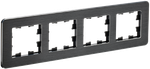 BRITE Рамка 4-местная РУ-4-1-Бр металл черный RE AL IEK