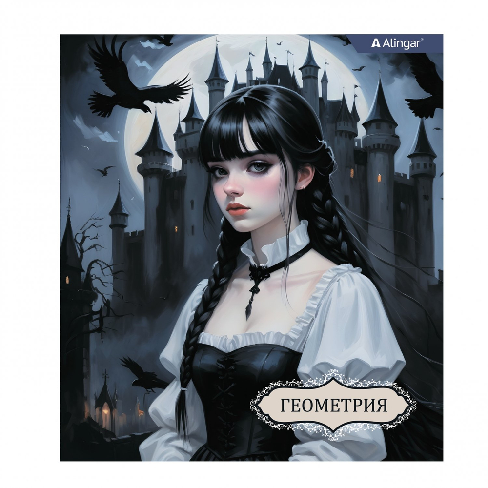 Комплект предметных тетрадей А5 48л., 10 предметов, со справ матер, скрепка, мелов. картон (стандарт), блок офсет, Alingar "Mystical wednesday"