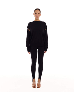 Свитер Grigio (Гриджо) с разрезом черный