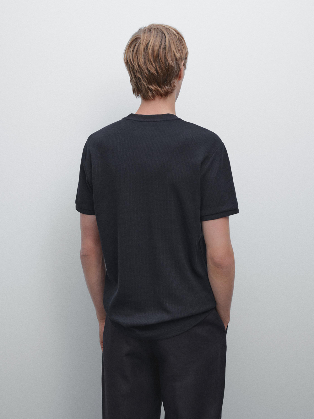 Massimo Dutti Рубашка-поло с воротником, темно-синий