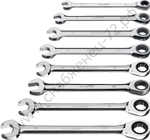 ЗУБР 8 шт, 8 - 19 мм, набор комбинированных трещоточных гаечных ключей, Профессионал (27074-H8)