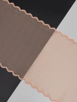 Эластичное кружево насыщенный персик крупная ячейка ширина 22 см